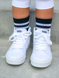 Load image into Gallery viewer, Signature Black Sock White Stripe
