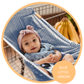Load image into Gallery viewer, Baby Shopping Cart Hammock | Blue Little Arrow Design
