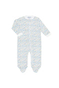 Load image into Gallery viewer, Blue Meadow Zipper Footie
