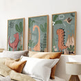 Load image into Gallery viewer, Green Dinosaur Nursery Decor Kids Room Wall Art
