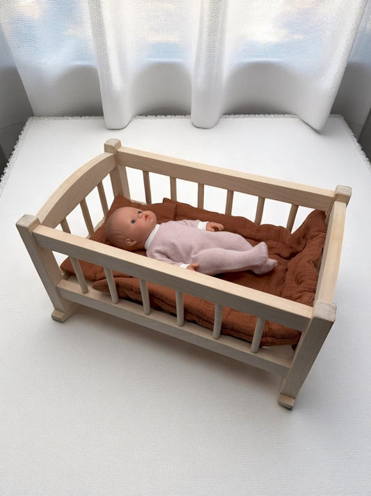 Bebenita | Wooden Baby Doll Cradle Bed in Natural Birch