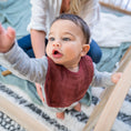 Load image into Gallery viewer, Muslin Bibs in Wine
