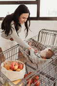 Load image into Gallery viewer, Baby Shopping Cart Hammock | Gray/Aqua
