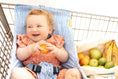 Load image into Gallery viewer, Baby Shopping Cart Hammock | Blue Little Arrow Design
