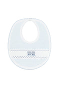 Load image into Gallery viewer, Blue Herringbone Embroidered Bib

