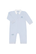 Load image into Gallery viewer, Blue Pumpkin Patch Embroidered Romper LS
