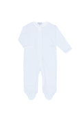 Load image into Gallery viewer, Blue Classic Stripes Zipper Footie
