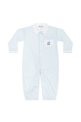 Load image into Gallery viewer, Blue Herringbone Embroidered Converter Gown
