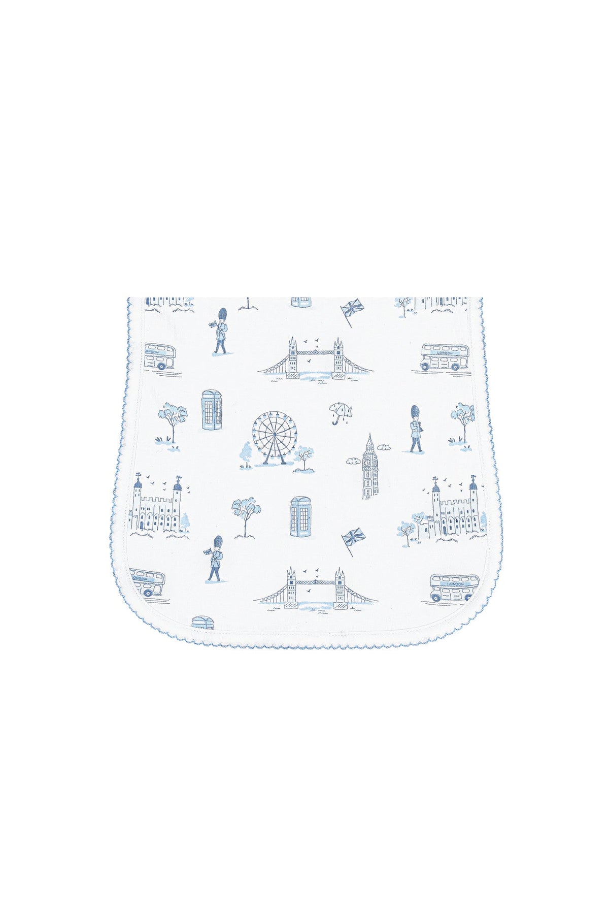 Blue London Toile Burp Cloth
