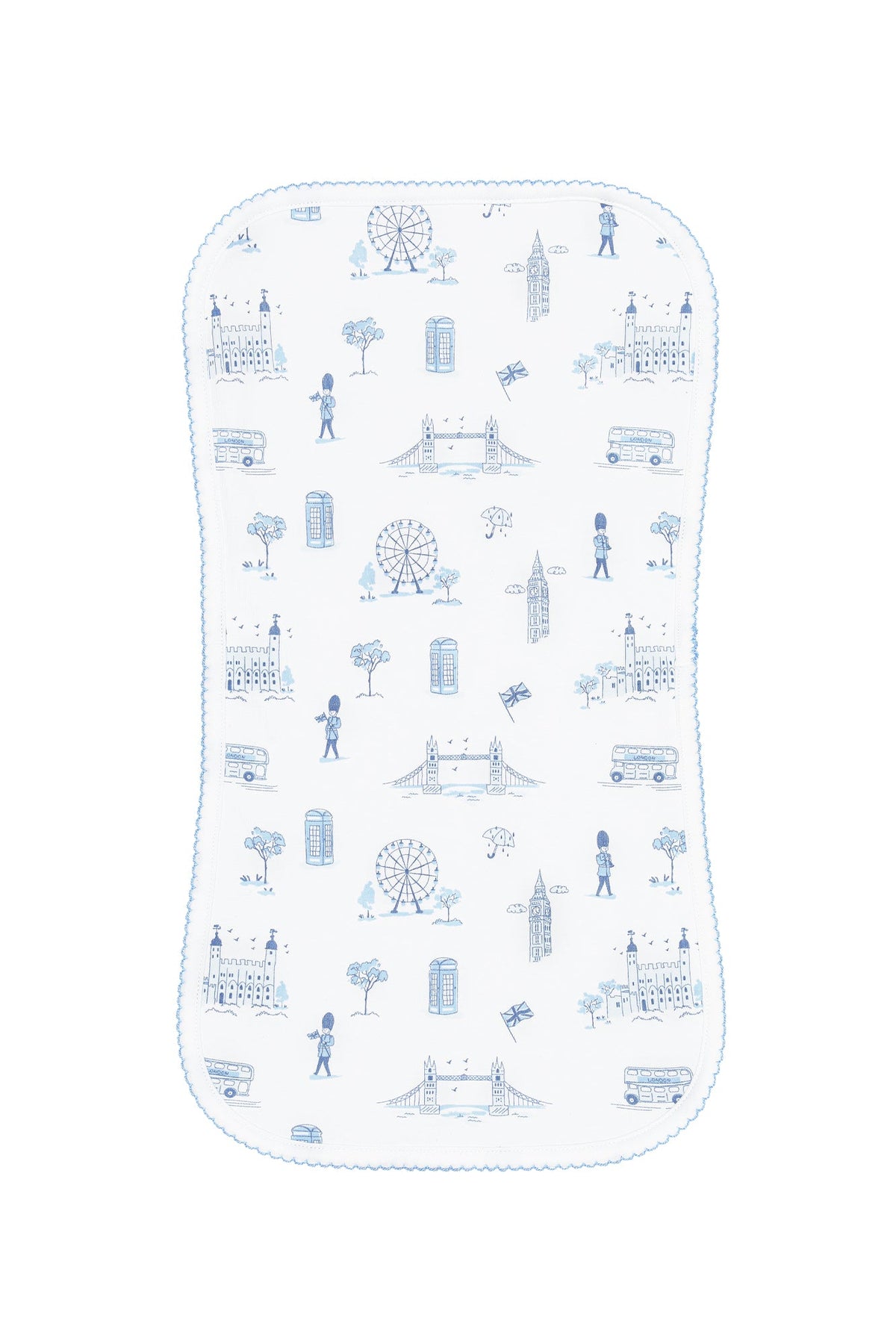 Blue London Toile Burp Cloth