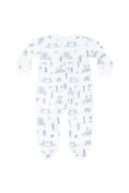 Load image into Gallery viewer, Blue London Toile Smocked Footie
