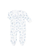 Load image into Gallery viewer, Blue London Toile Smocked Footie
