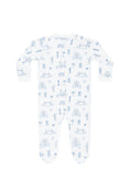 Load image into Gallery viewer, Blue London Toile Zipper Footie
