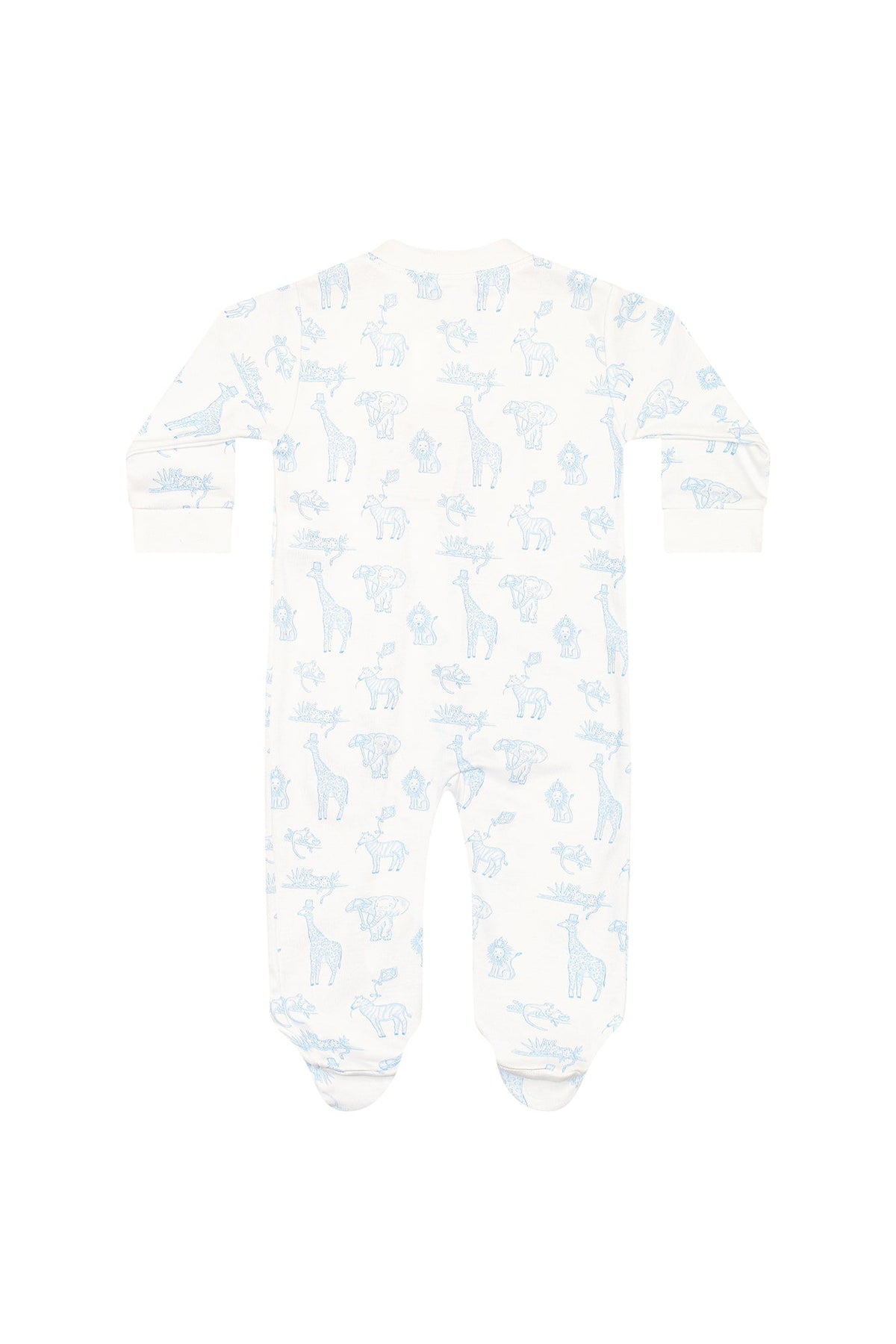 Blue Safari Zipper Footie