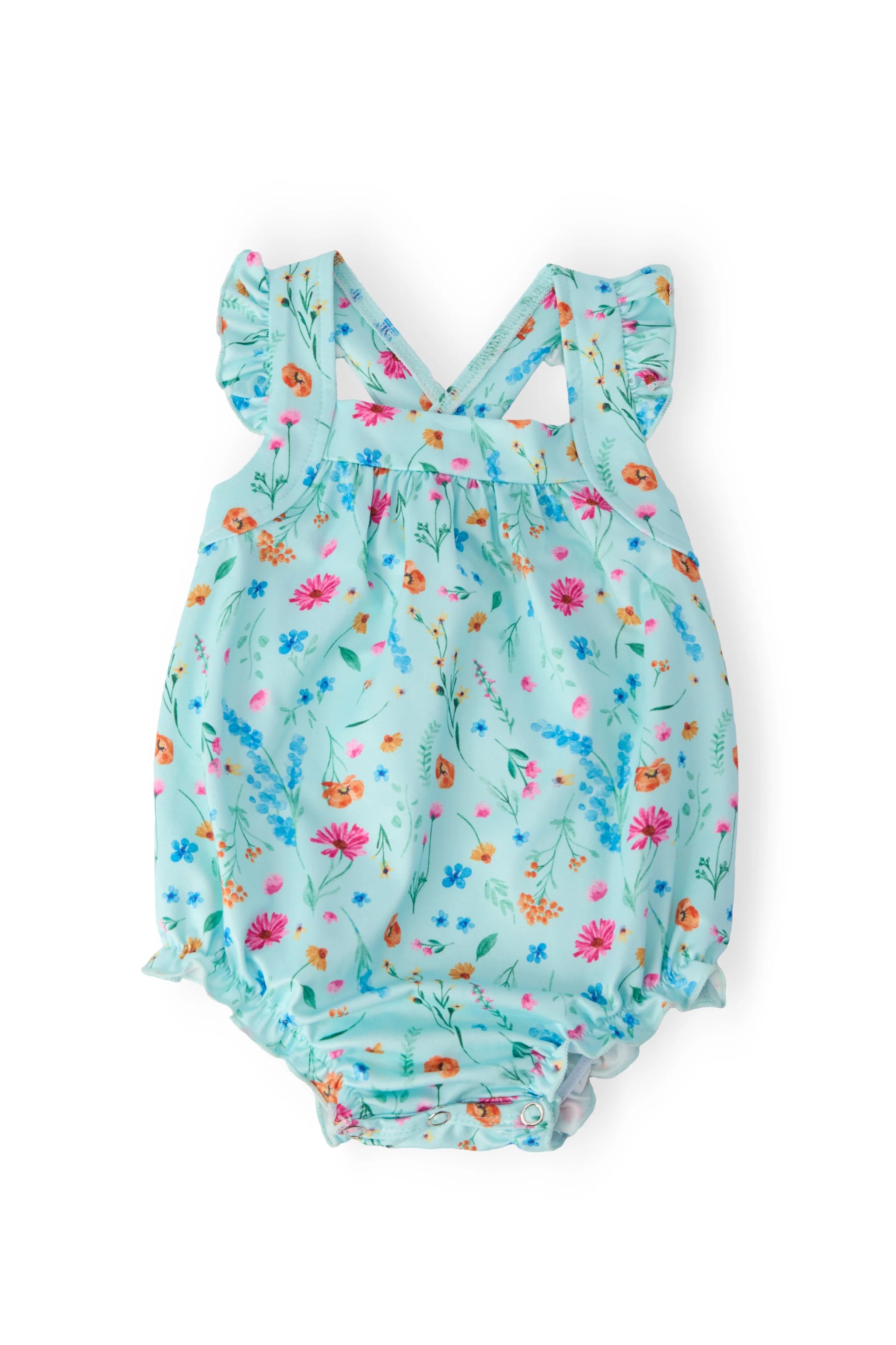 Bluebell Breeze Ruffle Cross Back Romper
