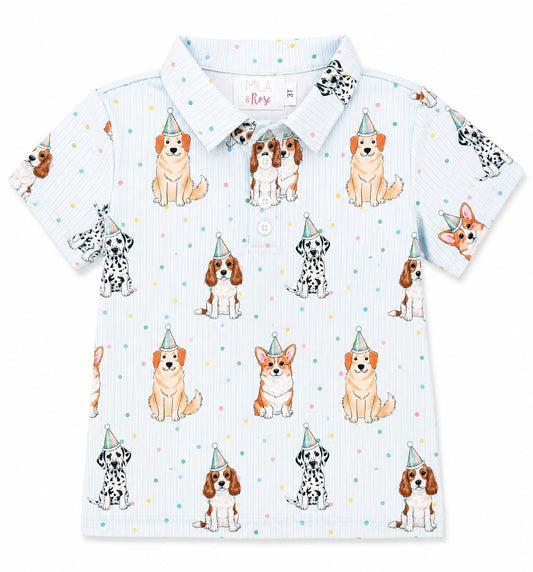 Boys Party Pups S/S Polo