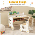 Load image into Gallery viewer, Kids Drawing Table and Chair Set with Watercolor Pens and Blackboard Eraser
