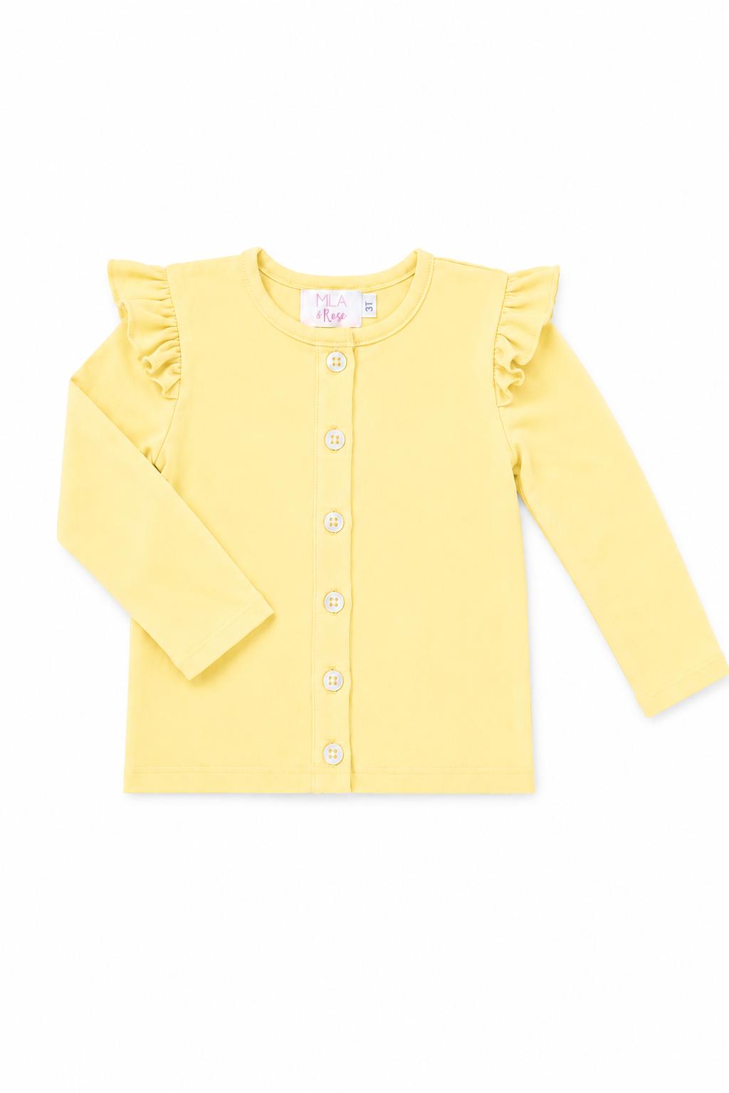 Butter Yellow Ruffle Cardigan