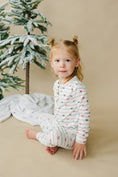 Load image into Gallery viewer, Tied with a Bow Christmas 2pc Henley Bamboo Pajamas
