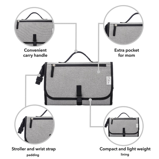 Portable Large Changing Pad in Solid Grey