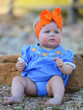 Load image into Gallery viewer, Halloween Thanksgiving Pumpkin Smocked Bubble Romper

