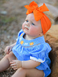 Load image into Gallery viewer, Halloween Thanksgiving Pumpkin Smocked Bubble Romper
