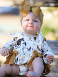 Load image into Gallery viewer, Western Horse Girls Romper Bow Ruffle Long Sleeve

