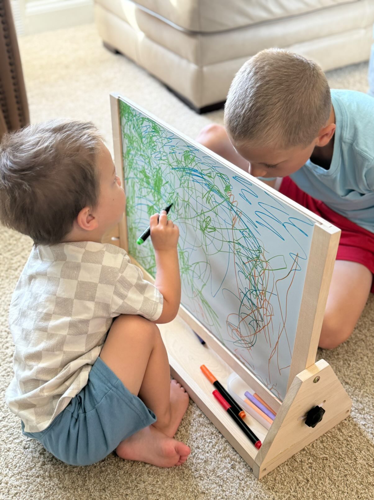 Wooden Tabletop Easel | 3-in-1 Magnetic Art Station