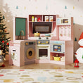 Load image into Gallery viewer, Corner Kitchen Toys with Lights and Sounds with Pull-out Trash Can and Stoves
