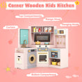 Load image into Gallery viewer, Corner Kitchen Toys with Lights and Sounds with Pull-out Trash Can and Stoves
