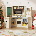 Load image into Gallery viewer, Corner Kitchen Toys with Lights and Sounds with Pull-out Trash Can and Stoves

