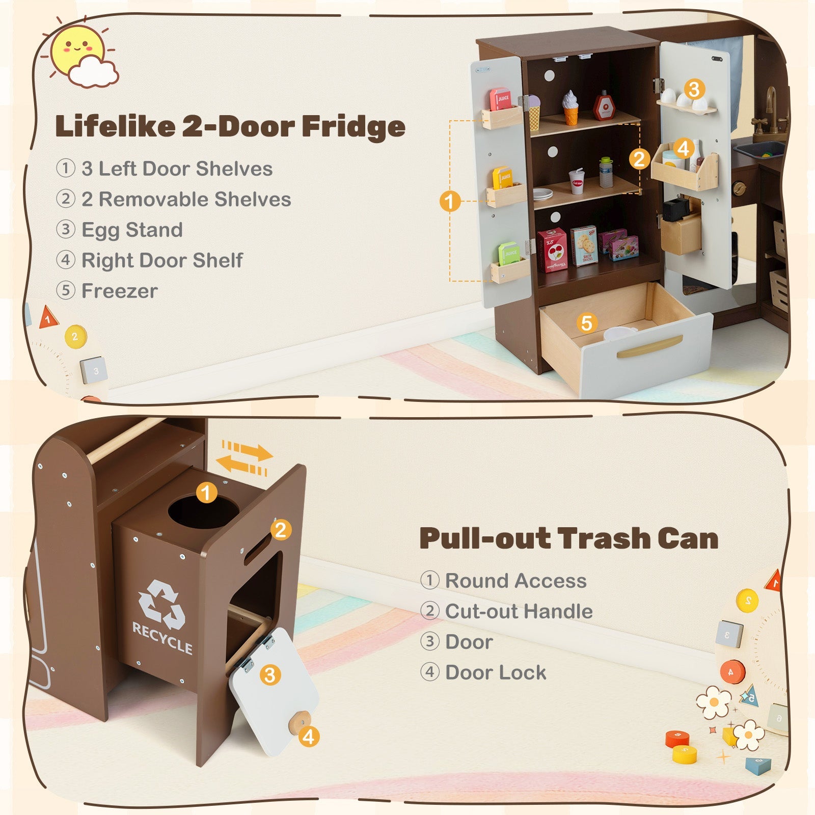 Corner Play Kitchen with Lights and Sounds for Ages 3+