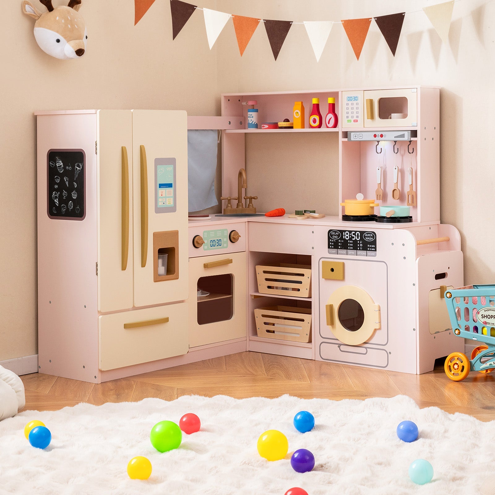 Corner Play Kitchen with Lights and Sounds for Ages 3+