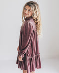 Load image into Gallery viewer, Alexa Dusty Rose Smocked Velvet Dress
