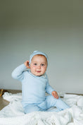 Load image into Gallery viewer, Printed Collar Footie-Dusty Blue
