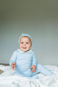 Load image into Gallery viewer, Printed Collar Footie-Dusty Blue
