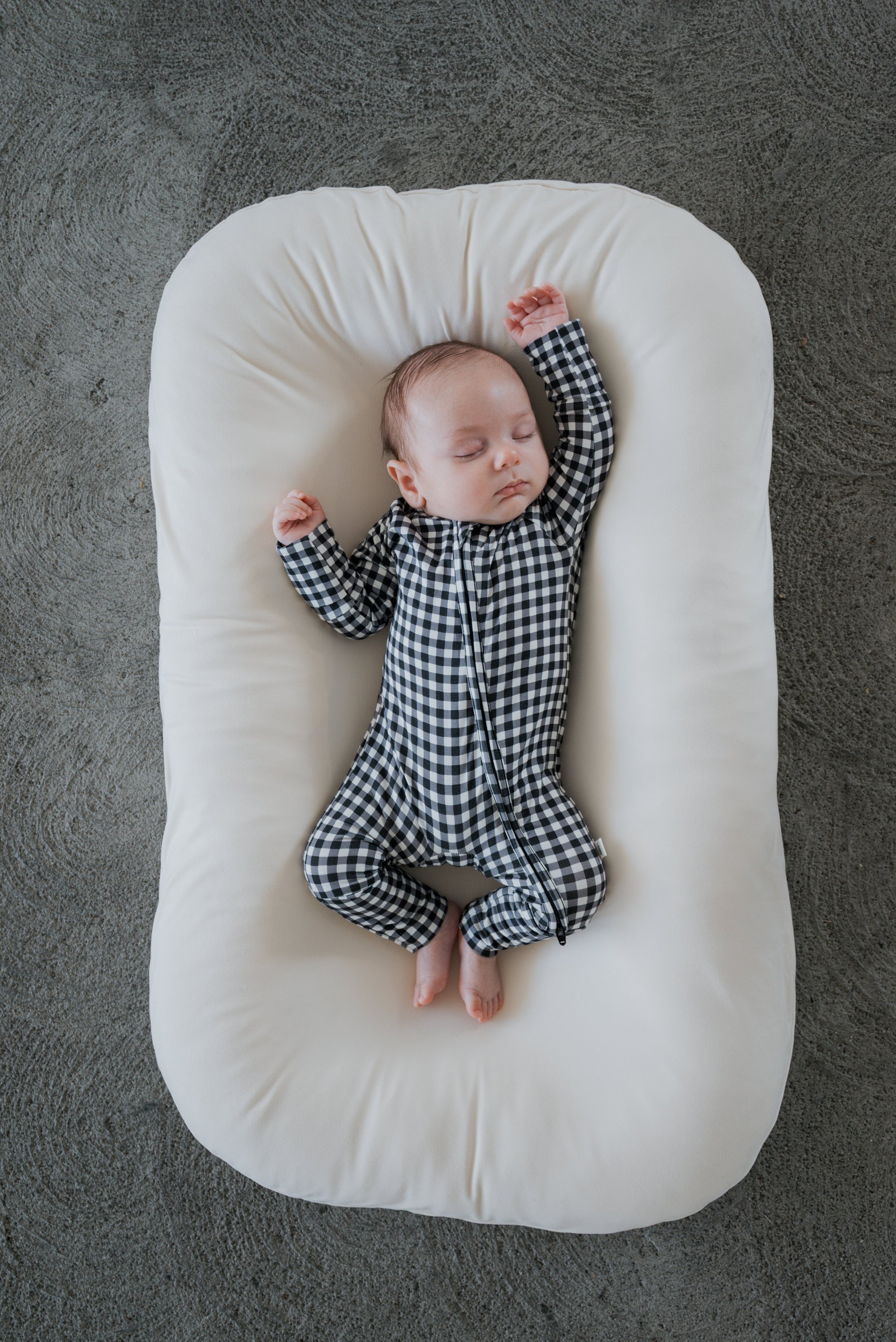 Bamboo Zip Pajamas | Black Gingham
