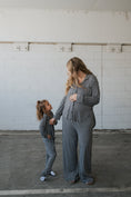 Load image into Gallery viewer, Girl's Bamboo Button Up Lounge Set | Black Gingham
