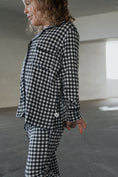 Load image into Gallery viewer, Girl's Bamboo Button Up Lounge Set | Black Gingham
