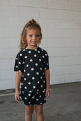 Load image into Gallery viewer, Girl's Bamboo Short Set | B&W Polka Dot
