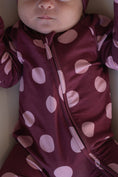 Load image into Gallery viewer, Bamboo Zip Pajamas | Heather Rose Dot
