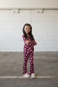 Load image into Gallery viewer, Girl's Bamboo Button Up Lounge Set | Heather Rose Dot
