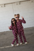 Load image into Gallery viewer, Girl's Bamboo Button Up Lounge Set | Heather Rose Dot
