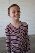 Load image into Gallery viewer, Bamboo Two Piece Pajamas | Maroon Stripe
