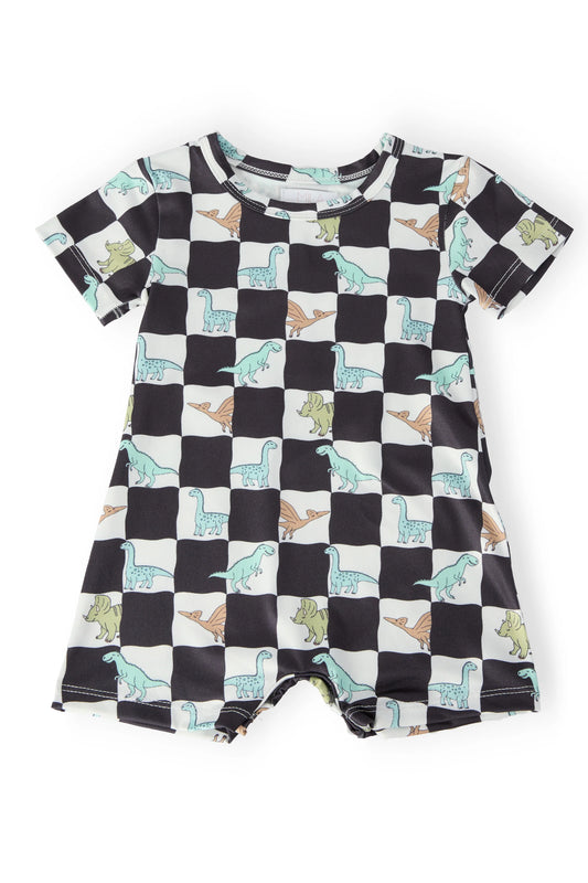 DINO CHECKERS S/S SHORTY ONE-PIECE