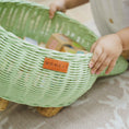 Load image into Gallery viewer, Dinosaur Rattan Storage Basket Mint Green - Medium
