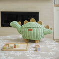 Load image into Gallery viewer, Dinosaur Rattan Storage Basket Mint Green - Medium
