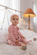 Load image into Gallery viewer, Ribbed Grandpa Footie- Pink
