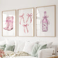 Load image into Gallery viewer, Trendy Pink Wall Art Prints Preppy Room Decor Set
