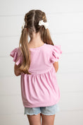 Load image into Gallery viewer, Ella Pink Ribbed Flutter Shirt
